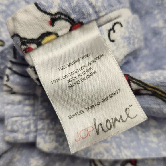 Berry Mountain Bedding 100% Cotton Flannel Full SZ Flat Sheet Polar Bear Skiing - Picture 6 of 7